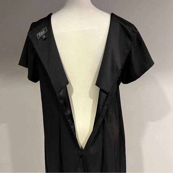 DressBarn short sleeves formal black dress with lace details size 14 - Picture 8 of 14